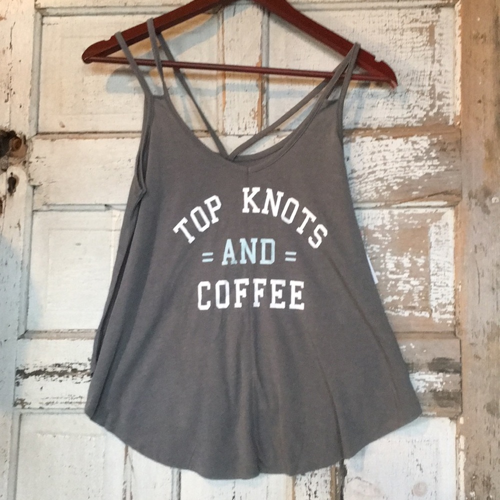 NWT Top Knots and Coffee Strappy Top